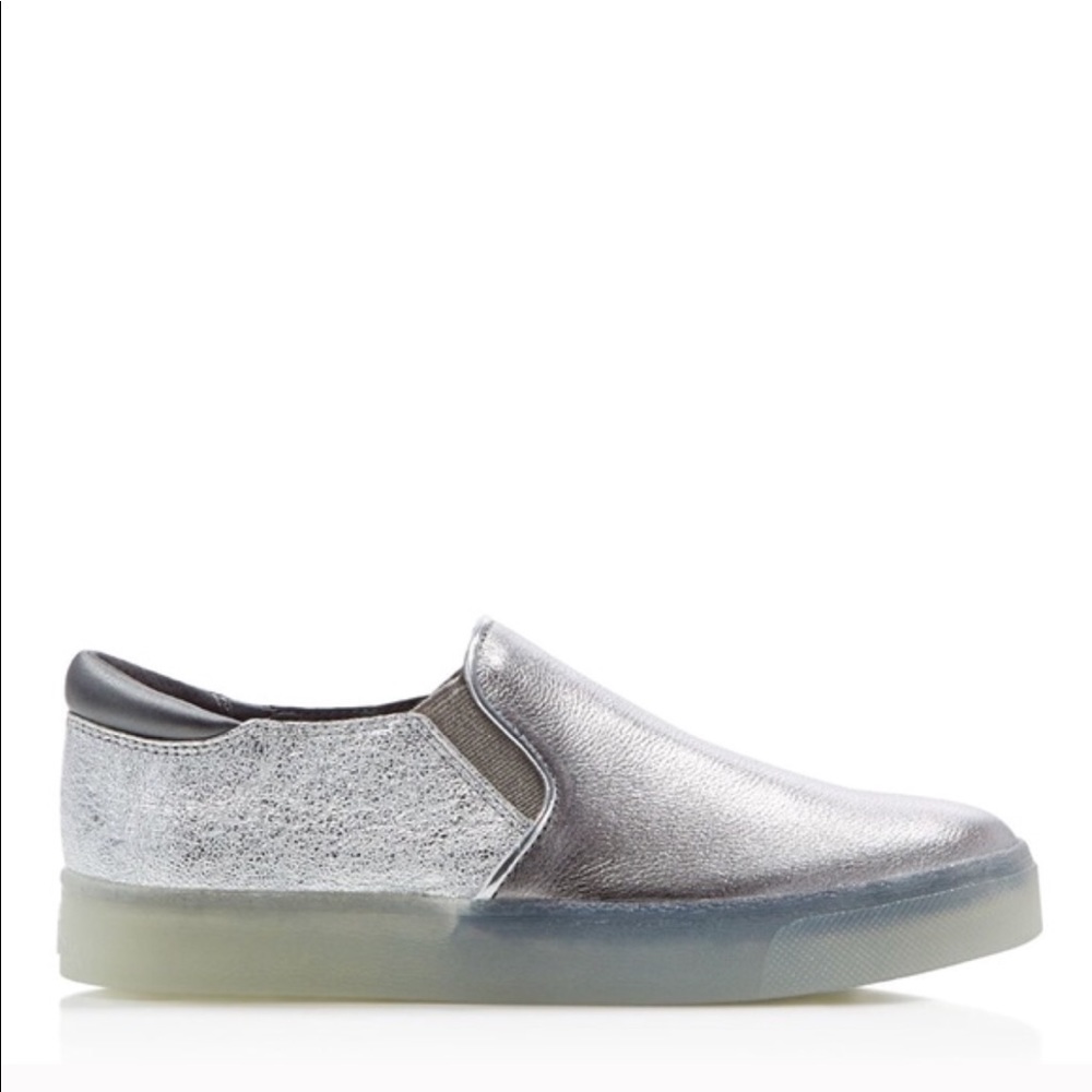 Sam Edelman Women’s Miles Fashion Slip On Grey Silver Sneaker